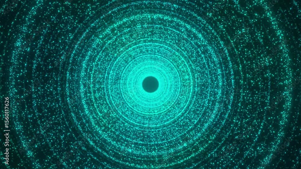Aufkleber digital tunnel with particles. computer generated 3d render
