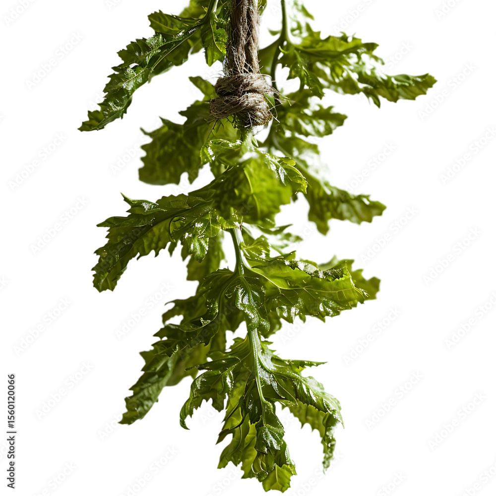 Poster high-resolution celery hanging on a branch png cutout perfectly isolated on a transparent background