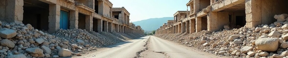 Devastating Earthquake Aftermath in Greece Damaged Buildings and Cracked Roads Highlight Urgent Need for Aid and Recovery