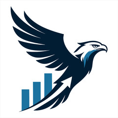 Soaring Eagle Growth Chart Logo Vector