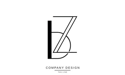 BZ, ZB Abstract Letters Logo Monogram Design Font Icon Vector