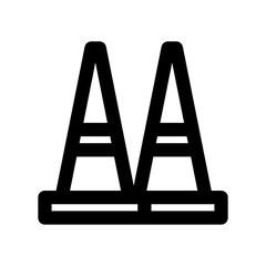 Traffic cones icon thick bold line 