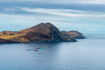 Punta de Sao Lourenco peninsula, Cevada and Ilheu do Feiroil islands in easternmost part of Madeira