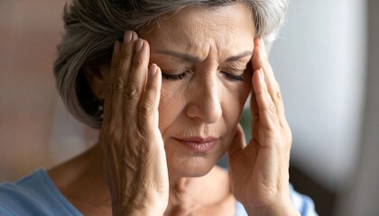 Older Woman Experiencing Severe Headache or Migraine Pain