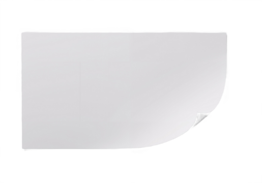 White Paper Sheet with Curved Edges Against White Background, Radiating Simplicity, Purity, and Creative Potential PNG 