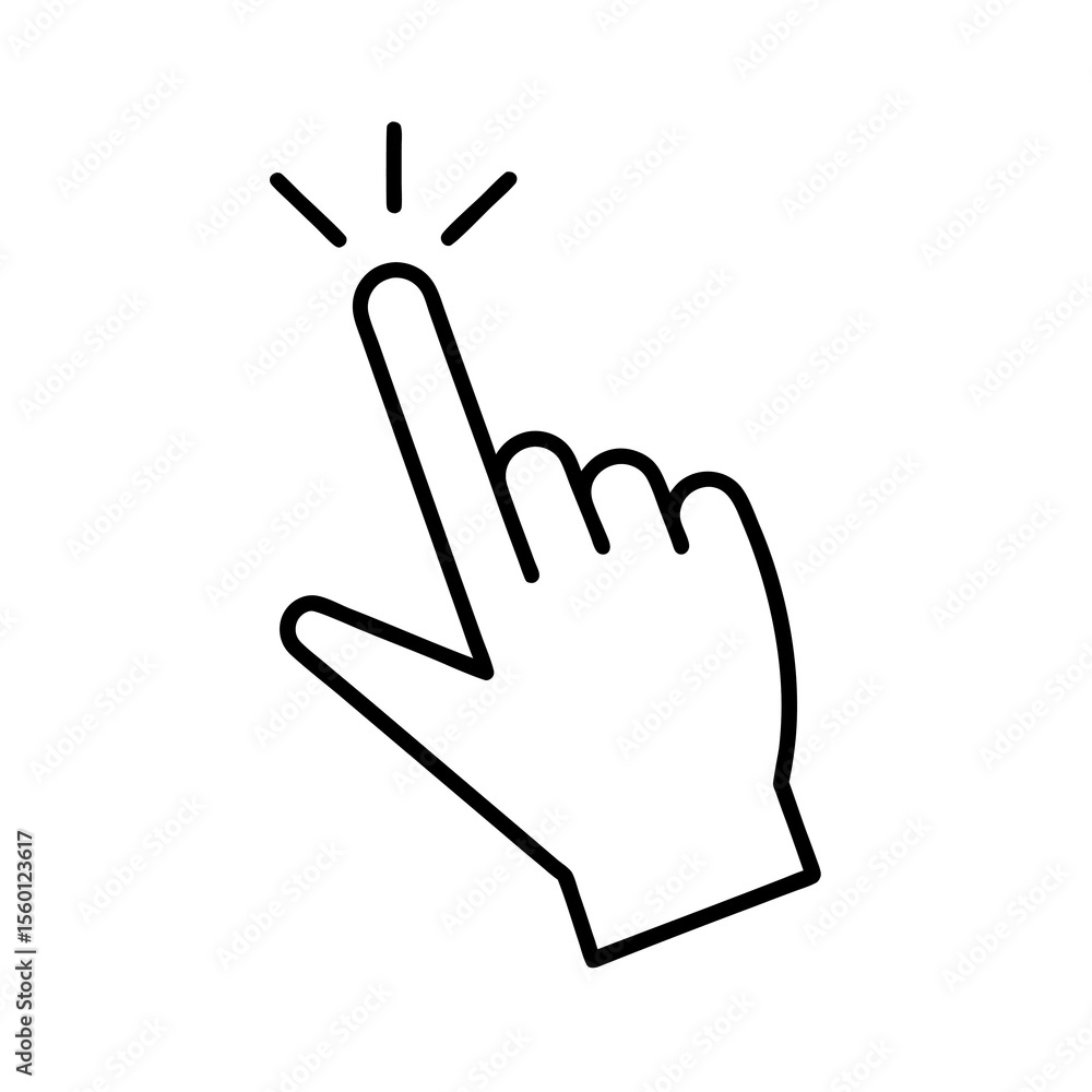 Fototapete hand cursor pointing or clicking on something visual representation indicating selection activation 
