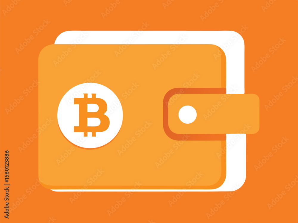 Poster bitcoin wallet symbolizing digital currency and secure storage of cryptocurrency investments in a us