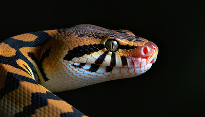 Obraz premium Colorful snake with striking patterns posed elegantly