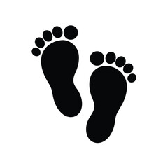 Footprints in Silhouette Symbolizing Journey and Innocence Isolated on White Background Displaying Childlike Simplicity and Evoking Memories of Barefoot Adventures