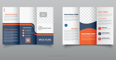 Corporate Business Trifold Brochure Template Design. for images and text.