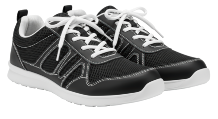 Isolated Black and White Sneakers