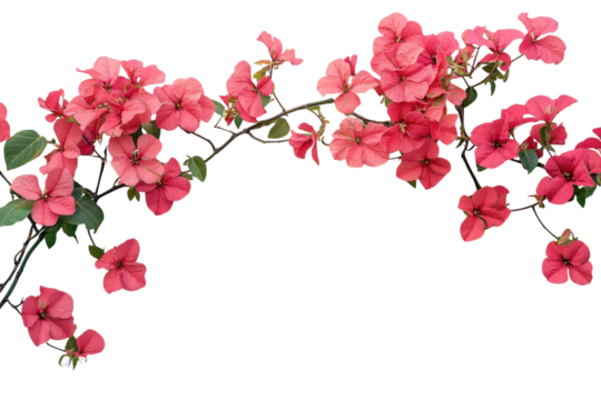 Cascading coral bougainvillea blooms graceful floral art Delicate vine tropical beauty nature wall - Powered by Adobe