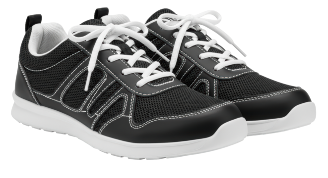 Isolated Black and White Sneakers