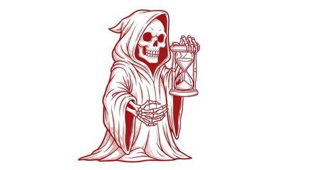 Isolated Grim Reaper with Hourglass