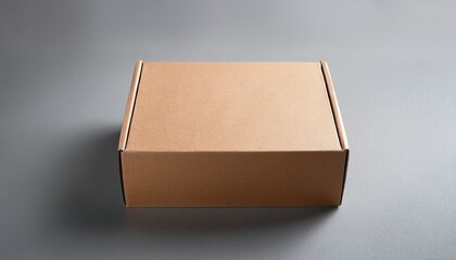 craft cardboard box mockup on gray background