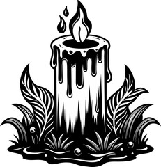 vector illustration of a burning candle