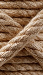 Fototapeta premium Natural Jute Fiber Closeup for Fashion and Craft Projects, Vintage Style Rope Texture Design