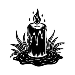 vector illustration of a burning candle