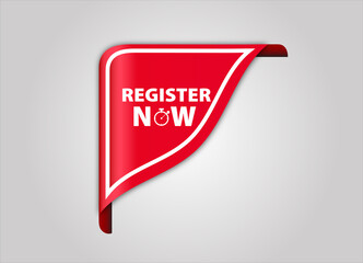 Register Now Banner red flat sale webbanner and poster creative design