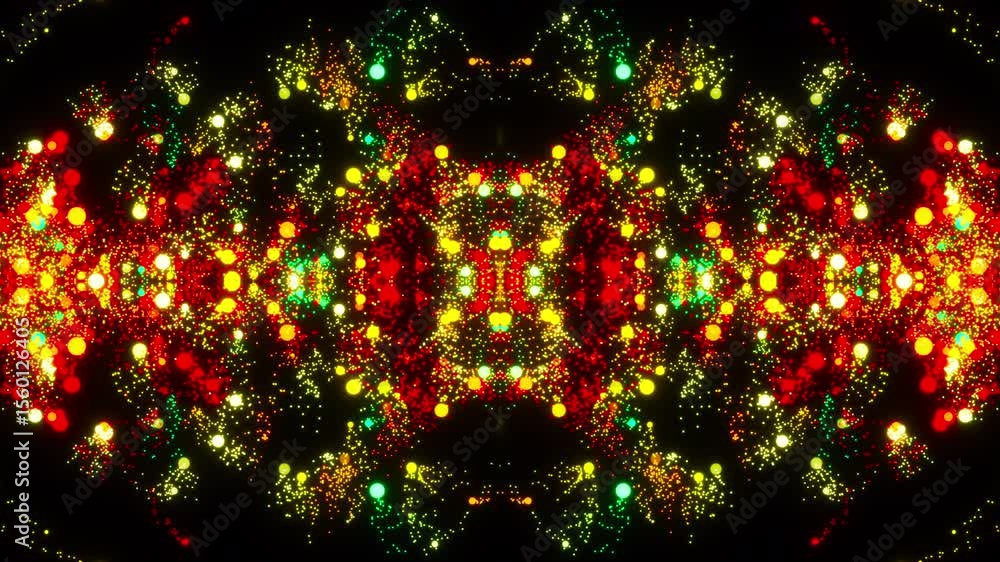Poster abstract colorful particles. computer generated 3d render