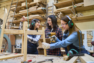 Teamwork and training in a busy lumberyard workshop
