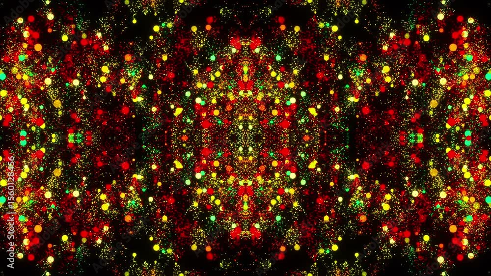 Poster abstract colorful particles. computer generated 3d render