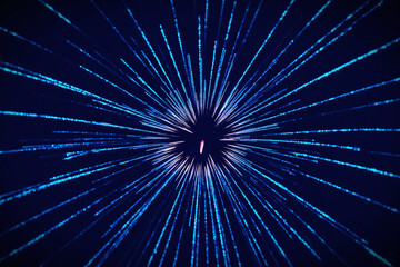 Fototapeta premium blue and white fireworks display in the night sky