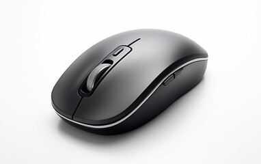 A gray computer mouse isolated on white background