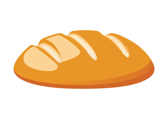 Golden Fresh Baked Bread Loaf - Vector Illustration