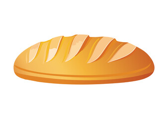 Simple Fresh Baked Bread Loaf - Vector Illustration