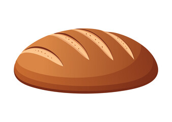 Simple Dark Brown Bread Loaf - Vector Illustration