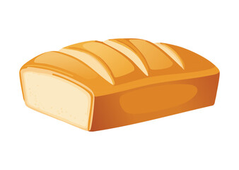 Golden Brown Bakery Bread Loaf - Vector Illustration