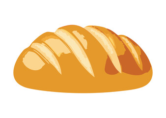 Fresh Artisan Bread with Multiple Scored Lines - Vector Illustration