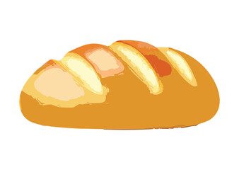 Fresh Artisan Bread with Scored Top - Vector Illustration