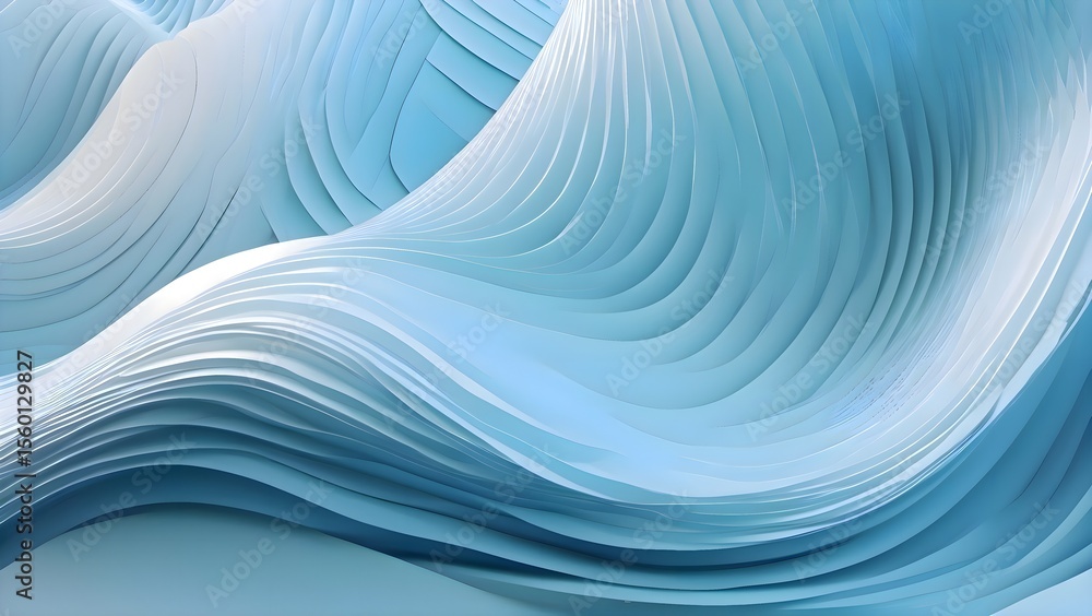 Poster blue and white abstract background featuring smooth textures and gentle gradients in a calm and mode