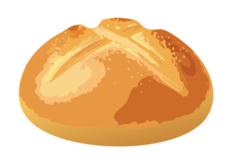 Rustic Artisan Loaf with Geometric Scoring - Vector Illustration