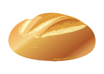 Smooth Top Golden Baked Loaf Bread Simple - Vector Illustration
