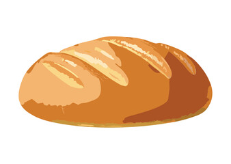Rustic Uncut Loaf of Wholesome Brown Bread - Vector Illustration