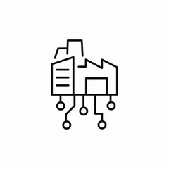cyber factory icon sign vector