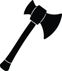 Black Axe Silhouette On White Background

