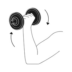 vector illustrator dumbbell bicep curl 