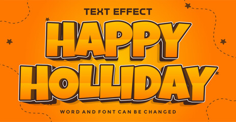 Happy holliday editable text effect