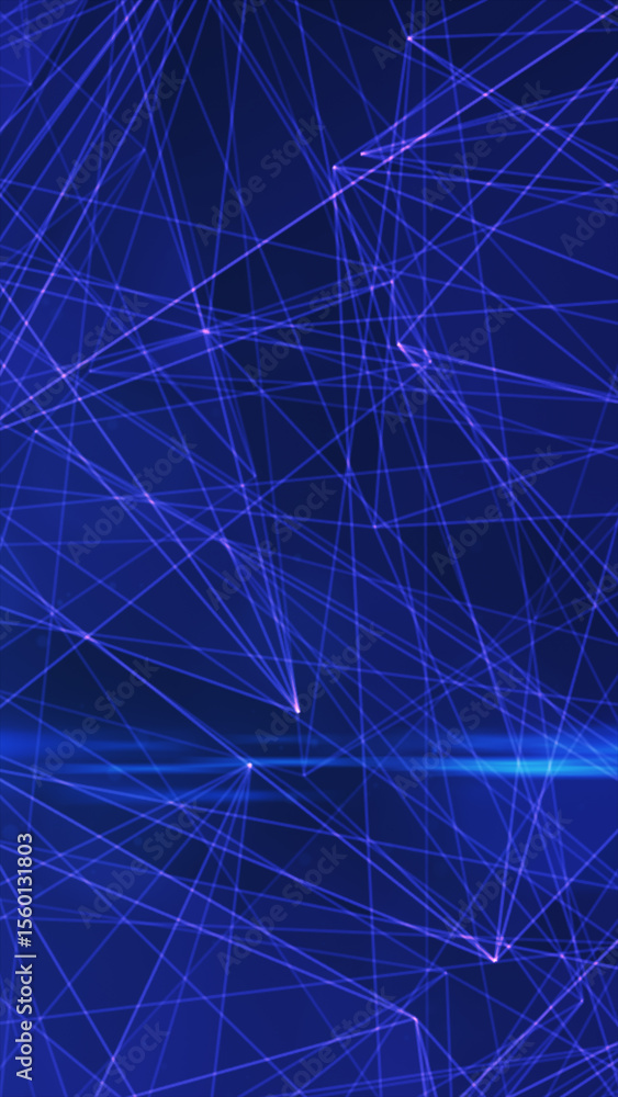 Aufkleber digital network background with intersecting glowing purple lines on a dark blue backdrop