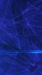 Digital network background with intersecting glowing purple lines on a dark blue backdrop