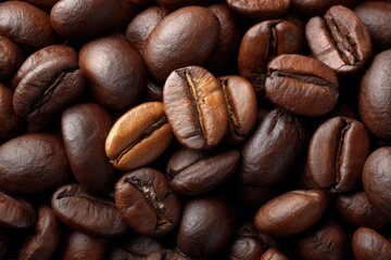 Fototapeta premium A closeup of a pile of roasted coffee beans