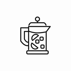 teapot with fruits icon sign vector