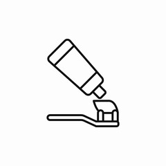 toothbrush toothpaste icon sign vector