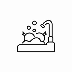 vegetables wash water tap icon sign vector
