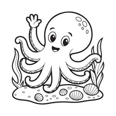  Ocean Scene Bold & Easy Coloring Book Pages, Easy Ocean Coloring Book, Bold Line Sea Life Coloring,  Large Print Ocean Coloring Book.