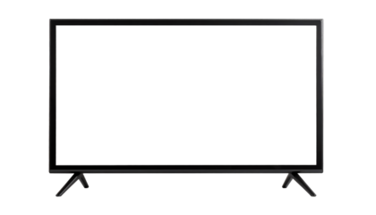 Modern flat screen television on a stand.